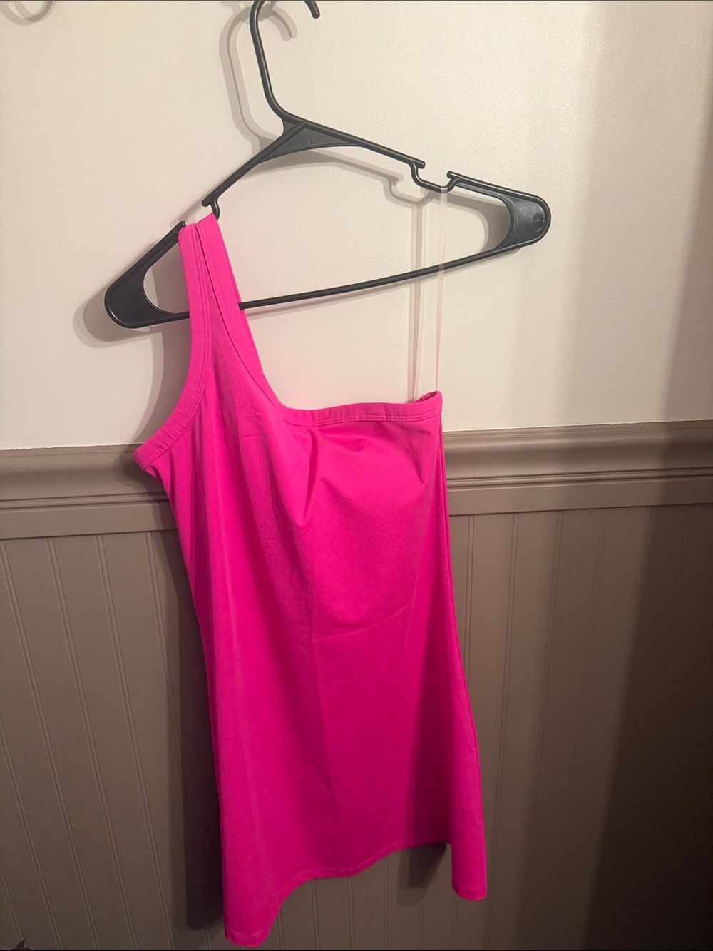 all in motion One-Shoulder Bright Pink Mini Dress
